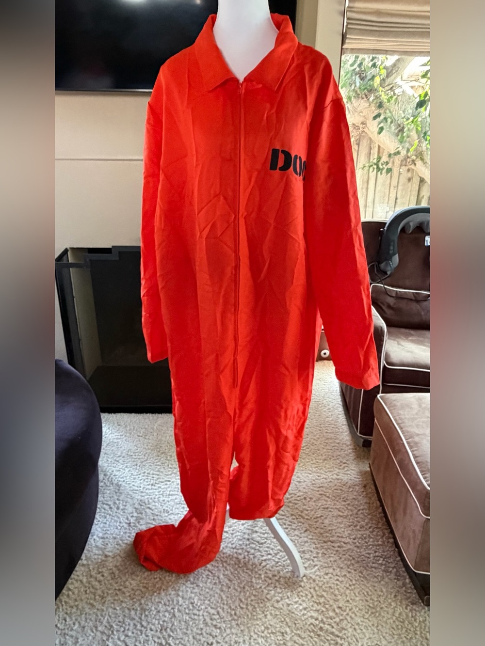 Spirit Prisoner Costume Orange Jumpsuit Adult L/XL Department of Corrections